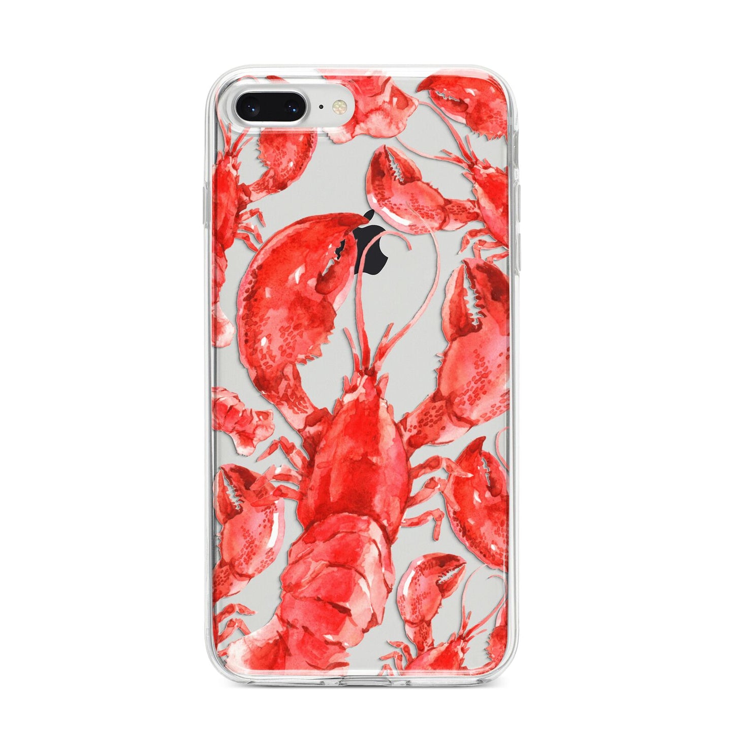 Lobster iPhone 8 Plus Bumper Case on Silver iPhone