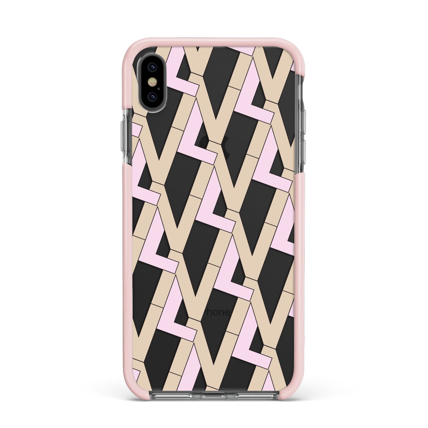 Logo Apple iPhone Xs Max Impact Case Pink Edge on Black Phone