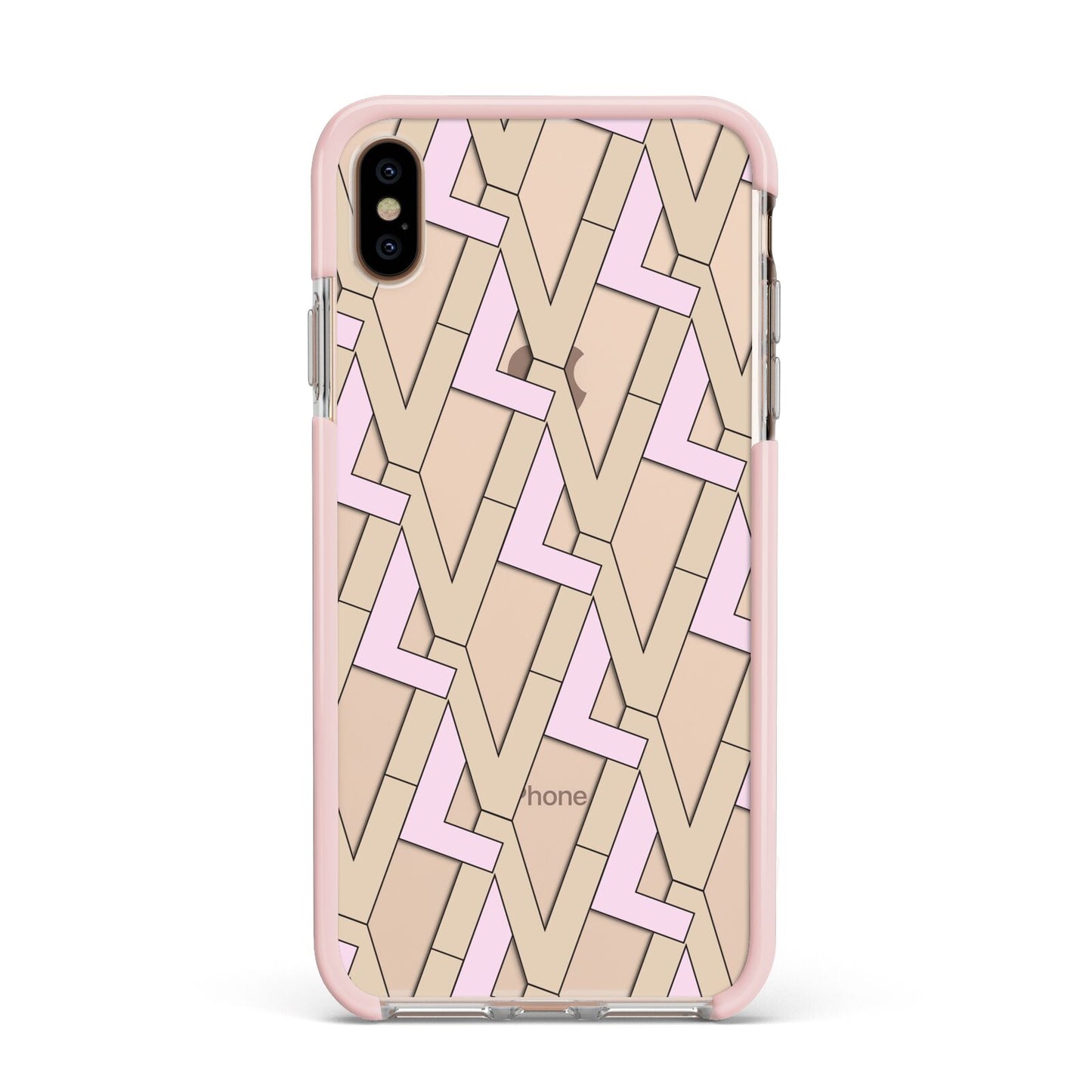 Logo Apple iPhone Xs Max Impact Case Pink Edge on Gold Phone