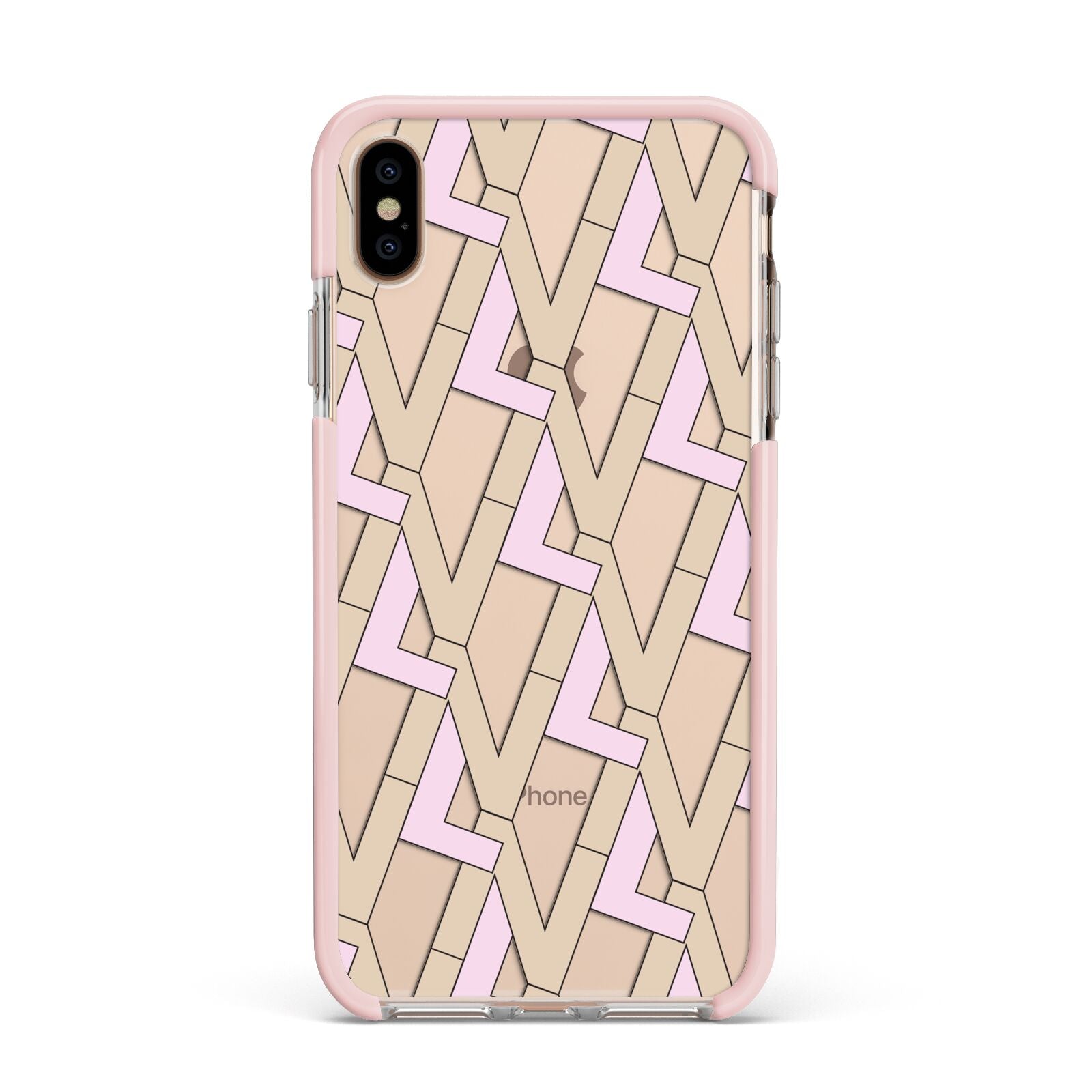Logo Apple iPhone Xs Max Impact Case Pink Edge on Gold Phone