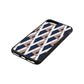 Logo Navy Blue Pebble Leather iPhone 8 Plus Case Side Angle