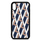 Logo Navy Blue Pebble Leather iPhone Xr Case