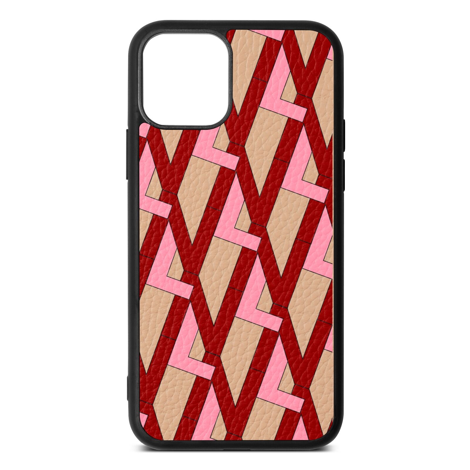 Logo Pebble Leather Nude iPhone Case – Dyefor