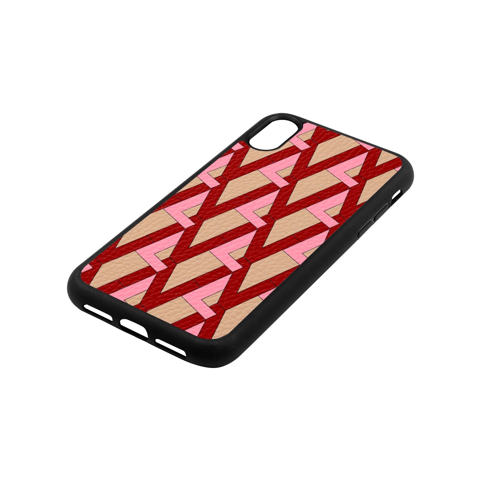 Logo Nude Pebble Leather iPhone Xr Case Side Angle