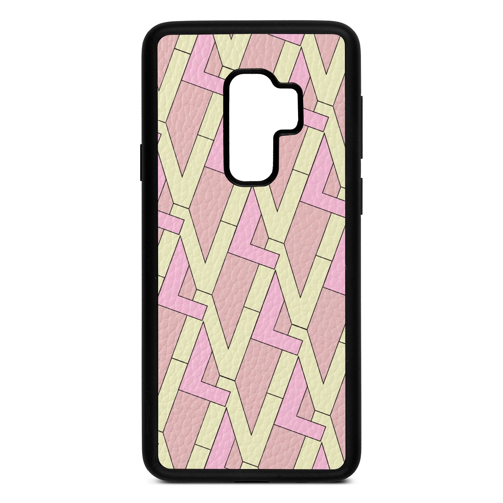 Logo Pink Pebble Leather Samsung S9 Plus Case