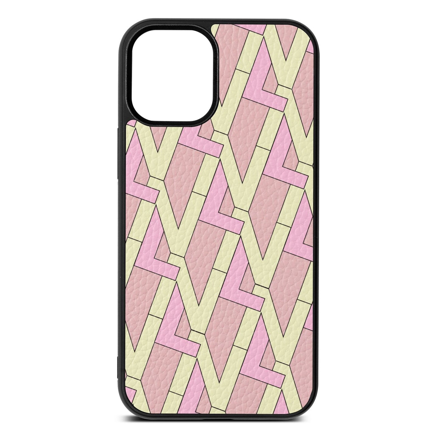 Logo Pink Pebble Leather iPhone 12 Mini Case