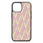 Logo Pink Pebble Leather iPhone 13 Mini Case