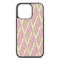 Logo Pink Pebble Leather iPhone 13 Pro Case