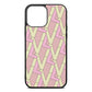 Logo Pink Pebble Leather iPhone 13 Pro Max Case