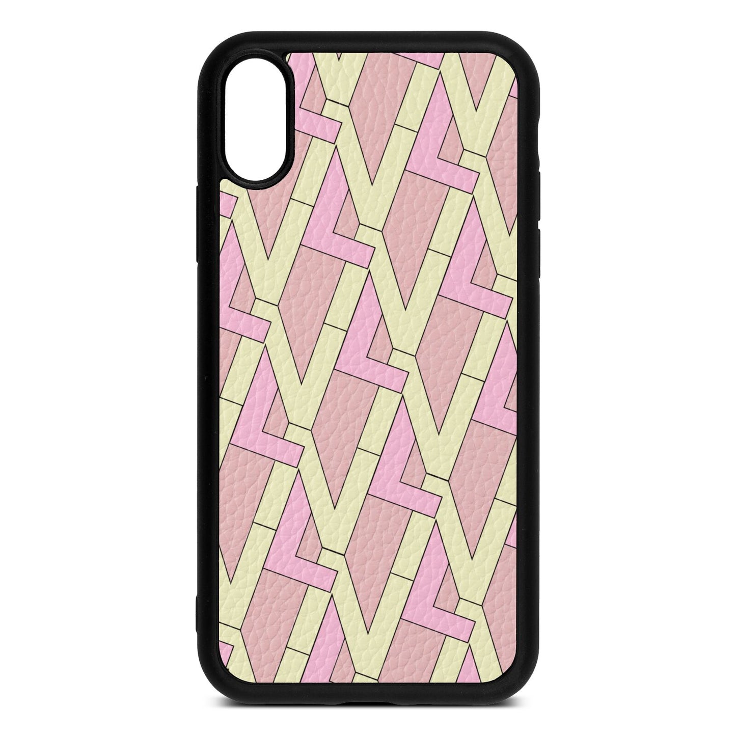 Logo Pink Pebble Leather iPhone Xr Case