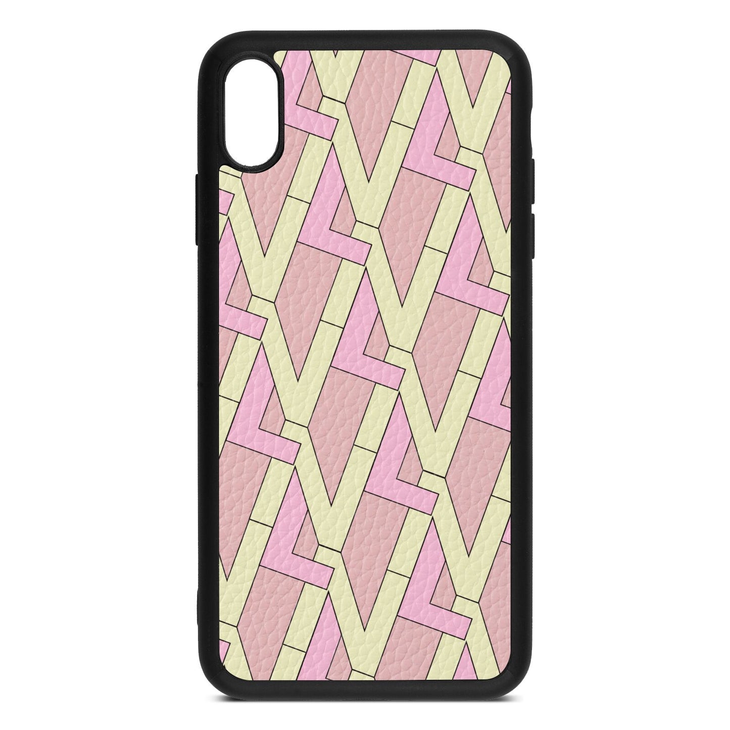 Logo Pink Pebble Leather iPhone Xs Max Case