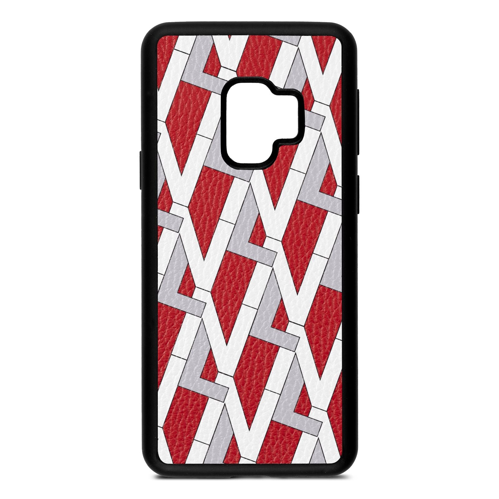 Logo Red Pebble Leather Samsung S9 Case