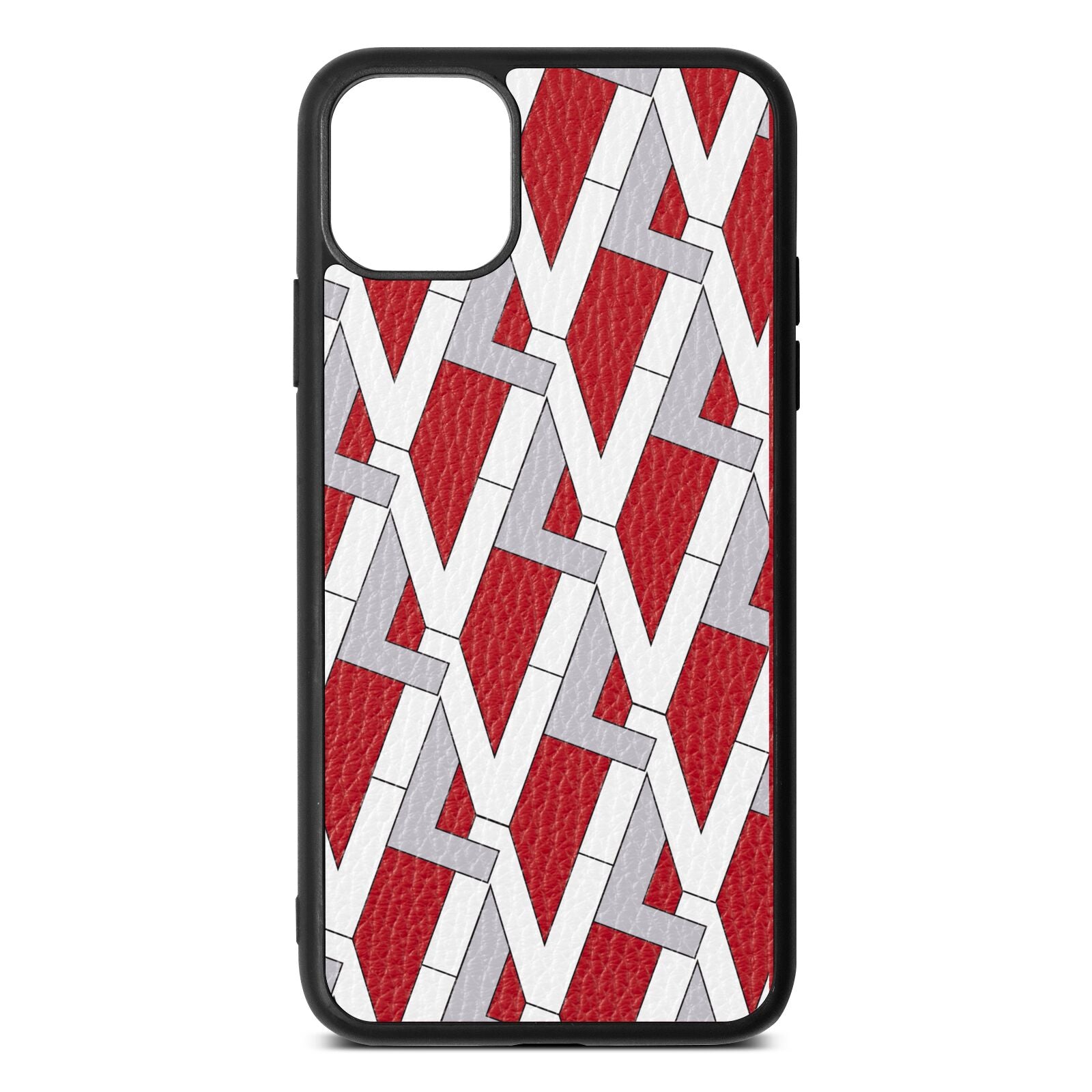 Logo Red Pebble Leather iPhone 11 Pro Max Case