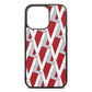 Logo Red Pebble Leather iPhone 13 Pro Case
