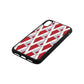 Logo Red Pebble Leather iPhone Xr Case Side Angle