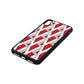 Logo Red Pebble Leather iPhone Xs Max Case Side Angle