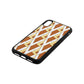 Logo Tan Pebble Leather iPhone Xr Case Side Angle