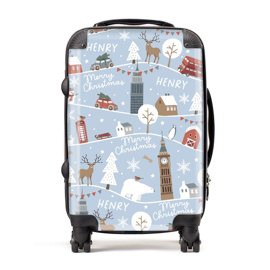 London Christmas Scene Personalised Suitcase