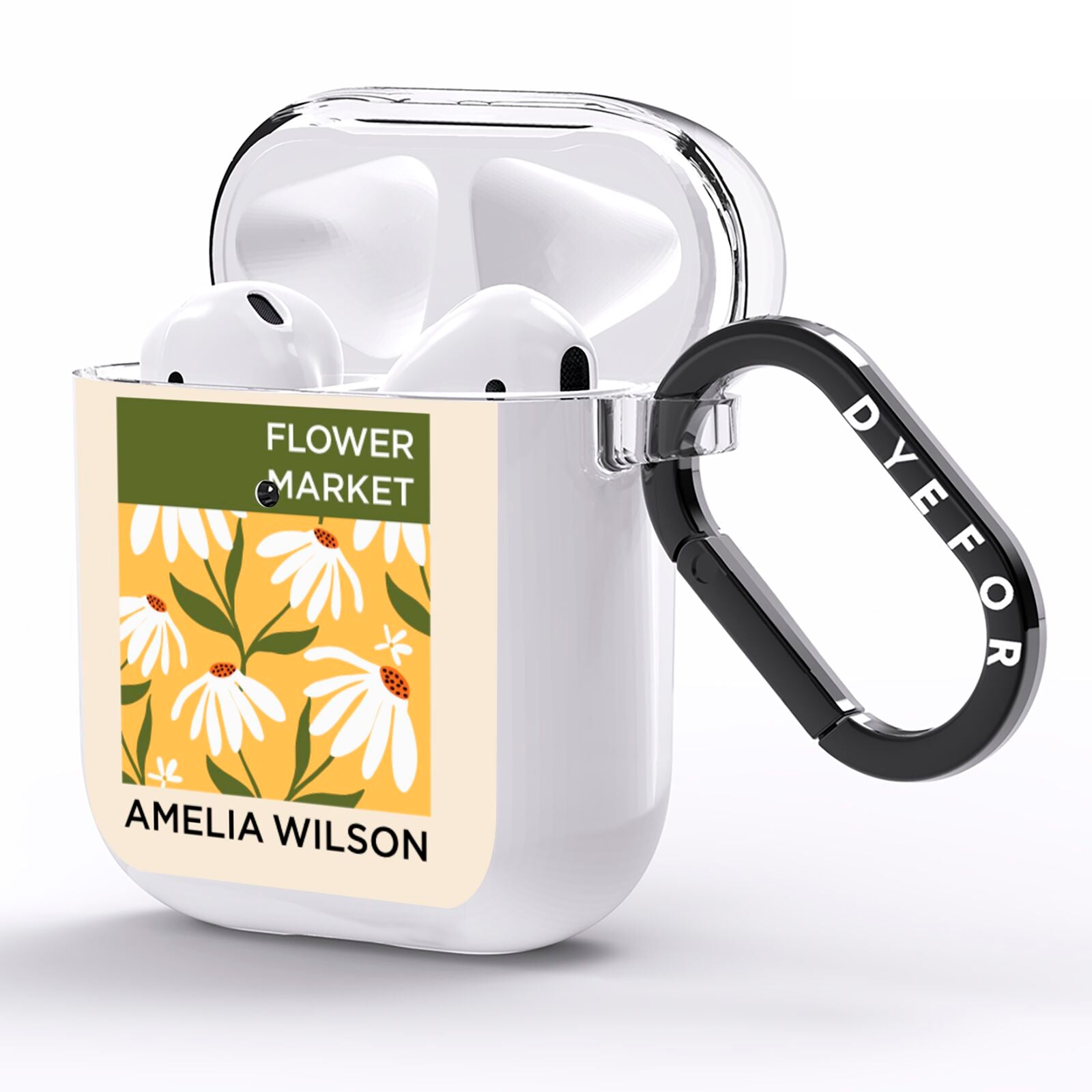 London Flower Market AirPods Clear Case Side Image