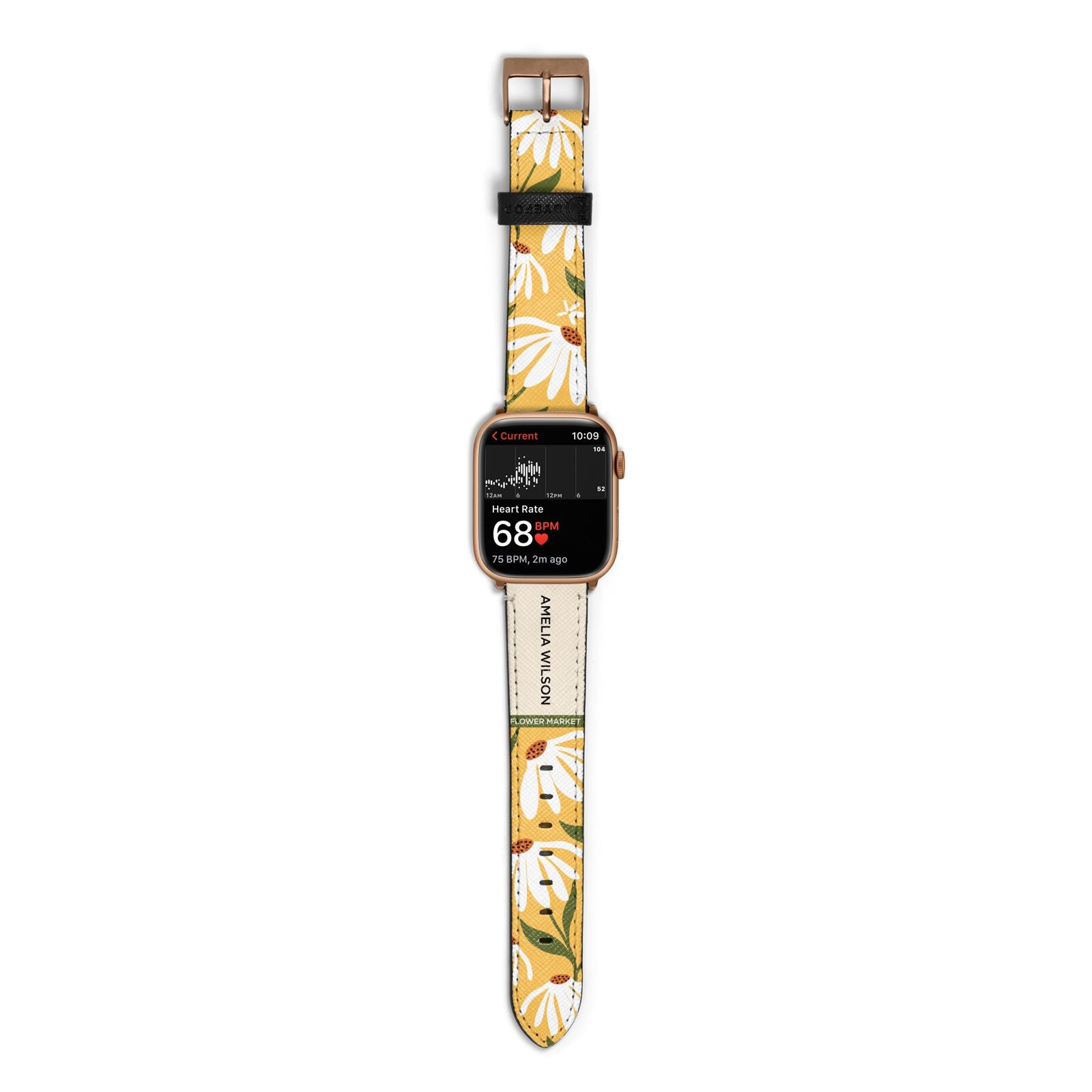 London Flower Market Apple Watch Strap Size 38mm with Gold Hardware