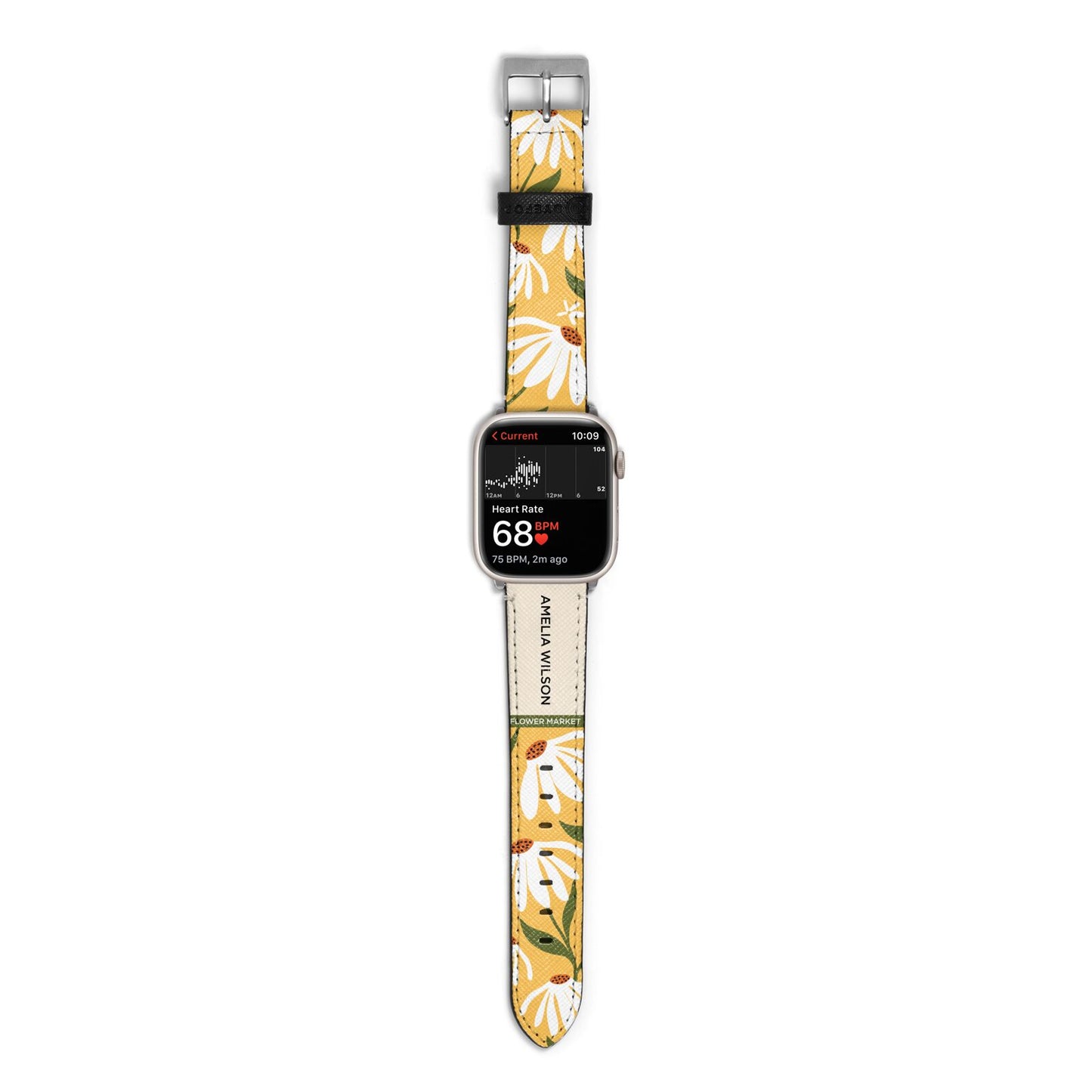 London Flower Market Apple Watch Strap Size 38mm with Silver Hardware