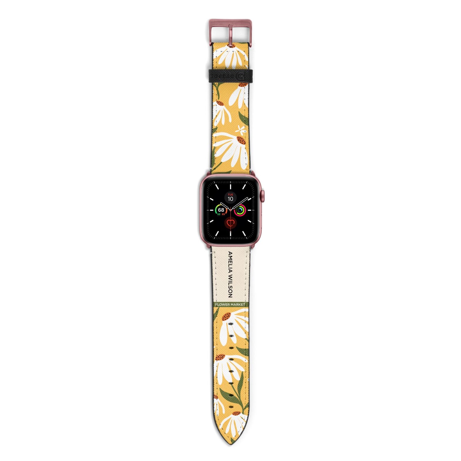 London Flower Market Apple Watch Strap with Rose Gold Hardware