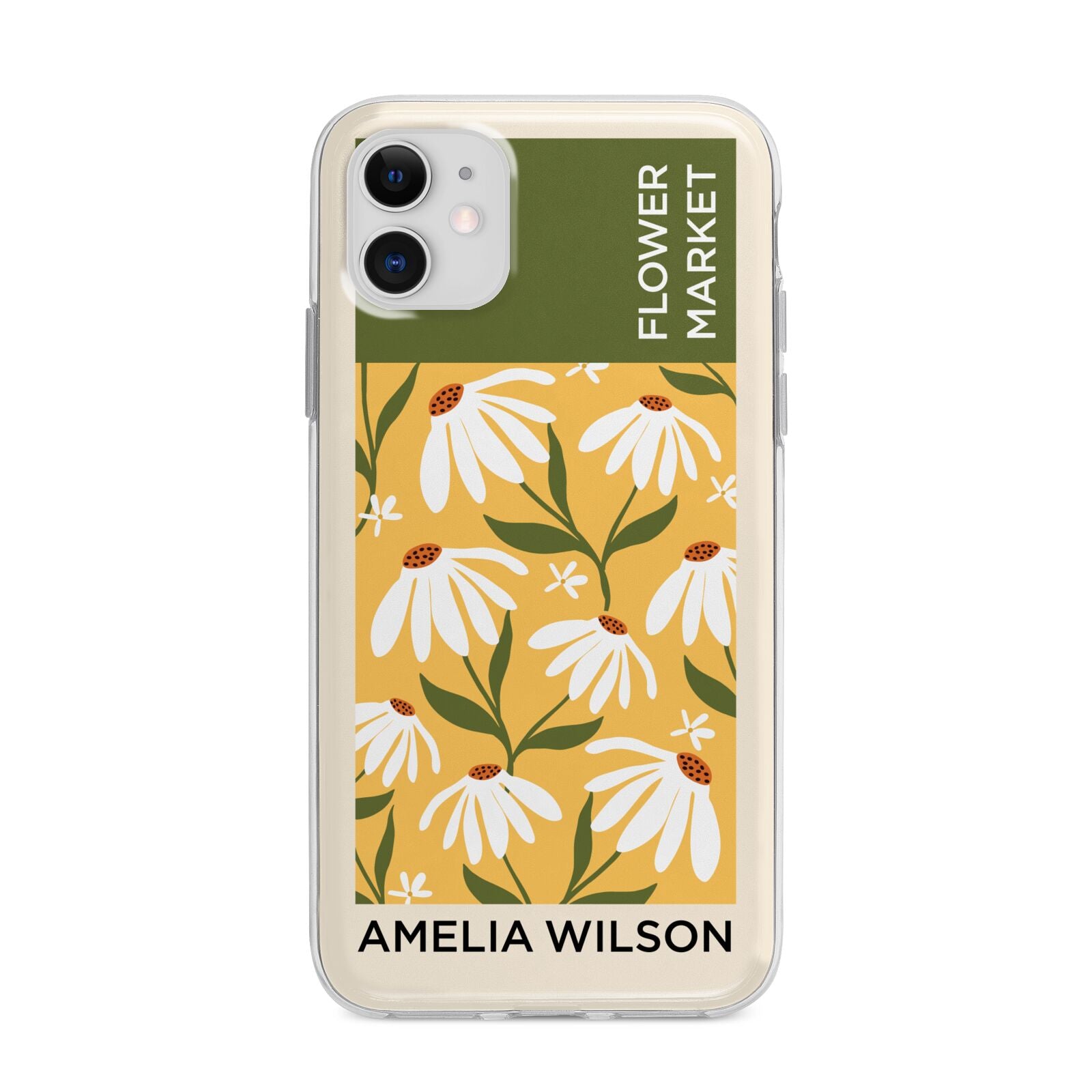 London Flower Market Apple iPhone 11 in White with Bumper Case