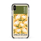 London Flower Market Apple iPhone Xs Max Impact Case Black Edge on Silver Phone