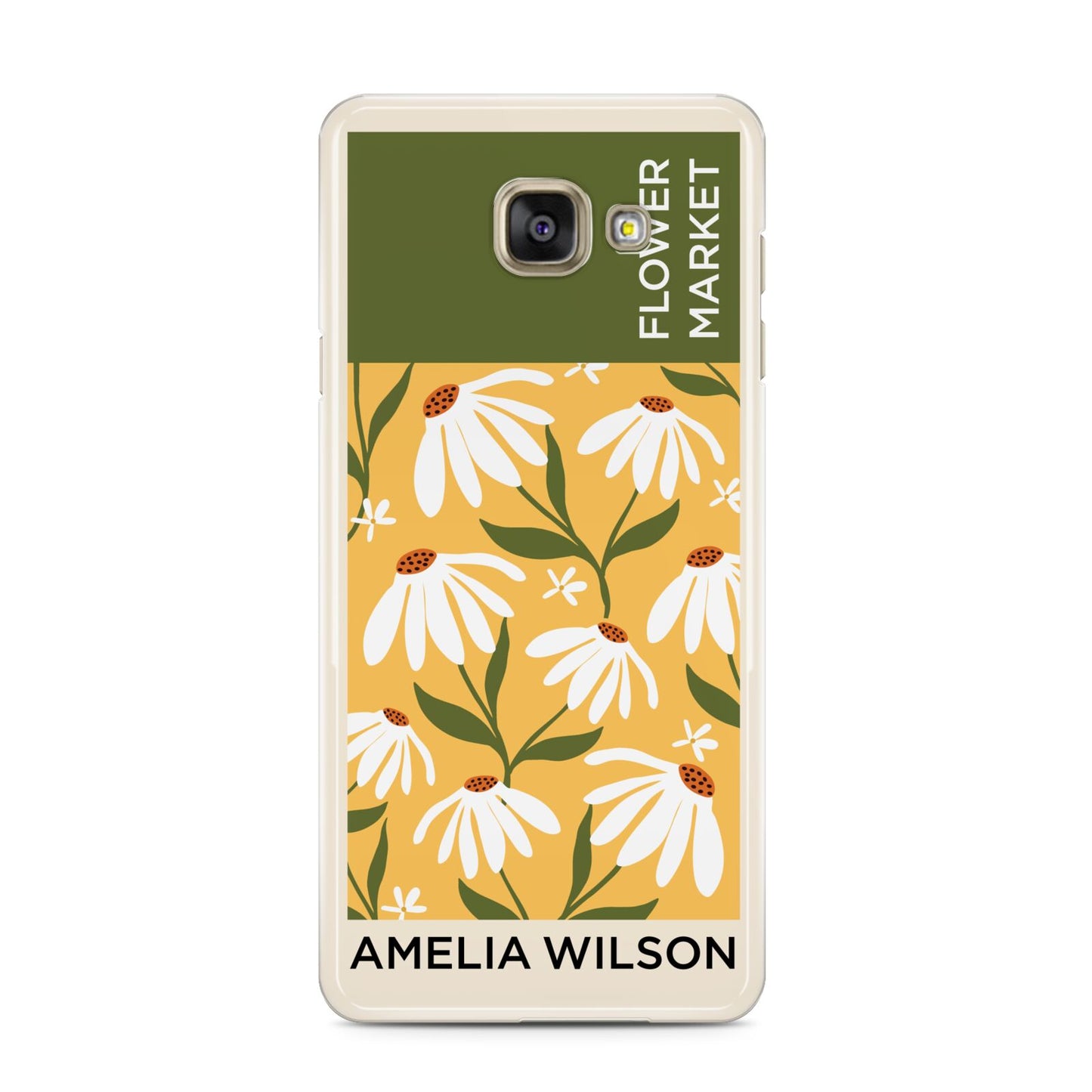 London Flower Market Samsung Galaxy A3 2016 Case on gold phone