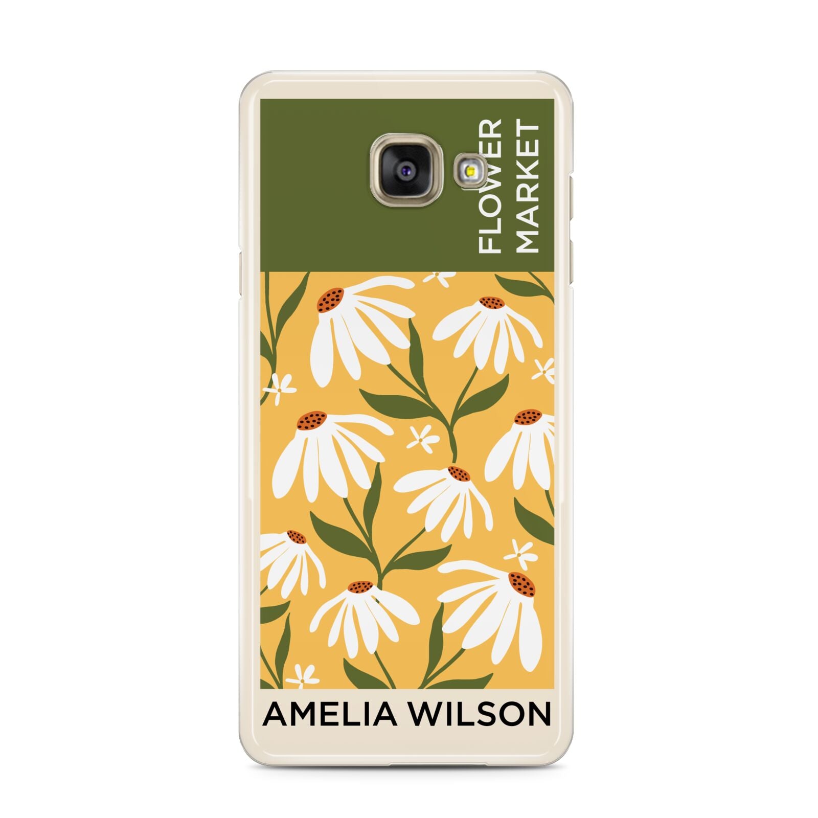 London Flower Market Samsung Galaxy A3 2016 Case on gold phone