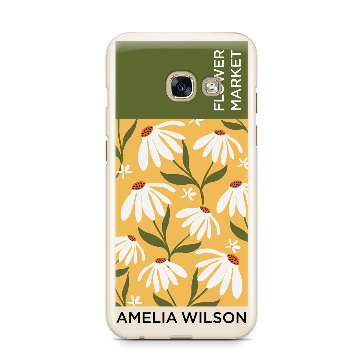 London Flower Market Samsung Galaxy A3 2017 Case on gold phone