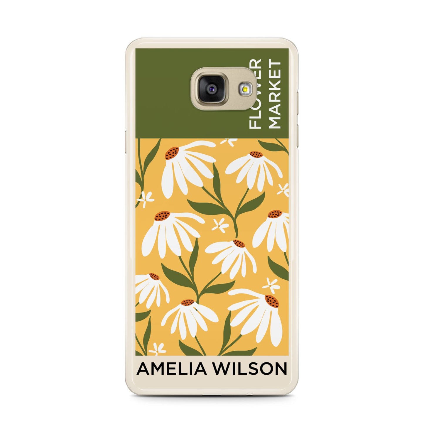 London Flower Market Samsung Galaxy A7 2016 Case on gold phone