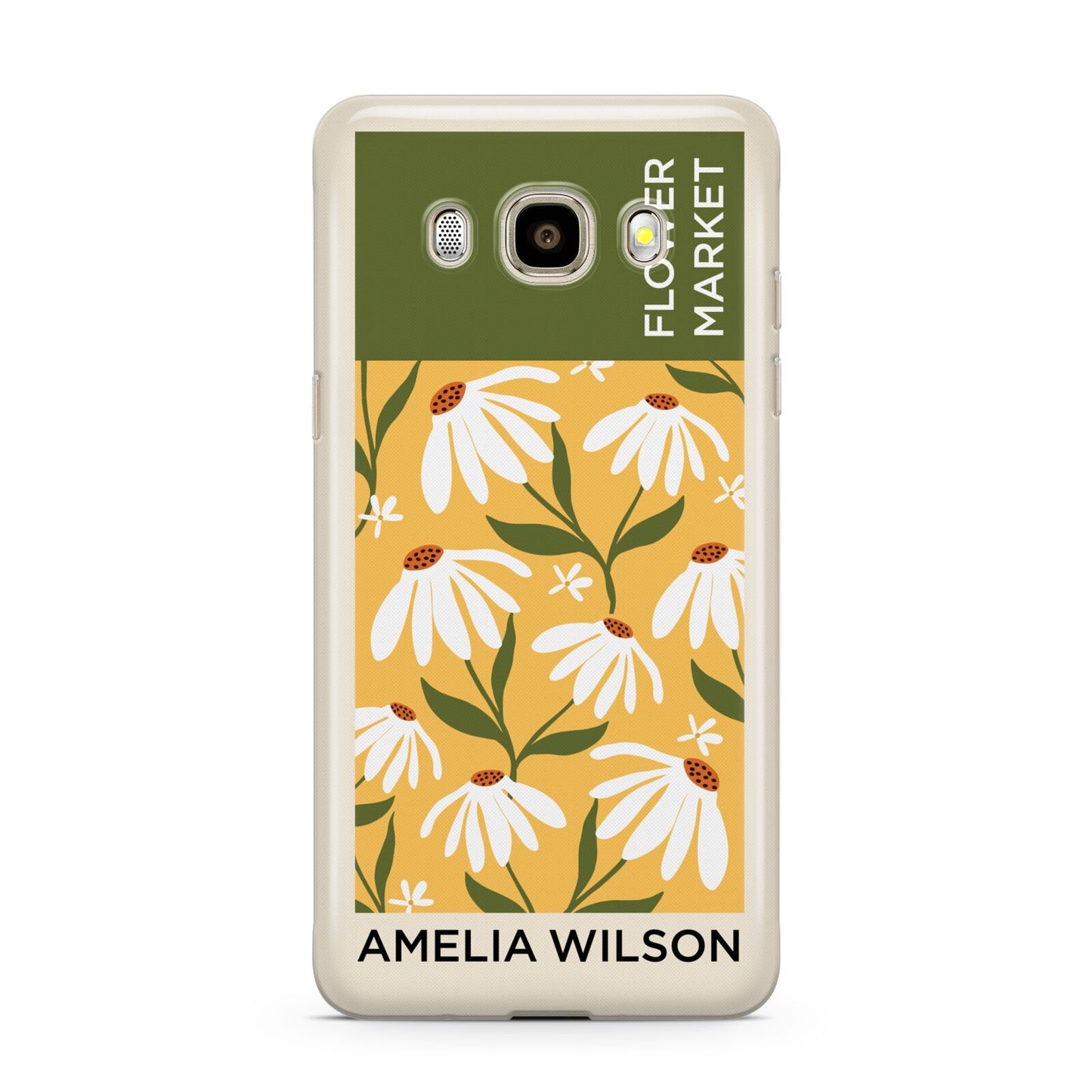 London Flower Market Samsung Galaxy J7 2016 Case on gold phone