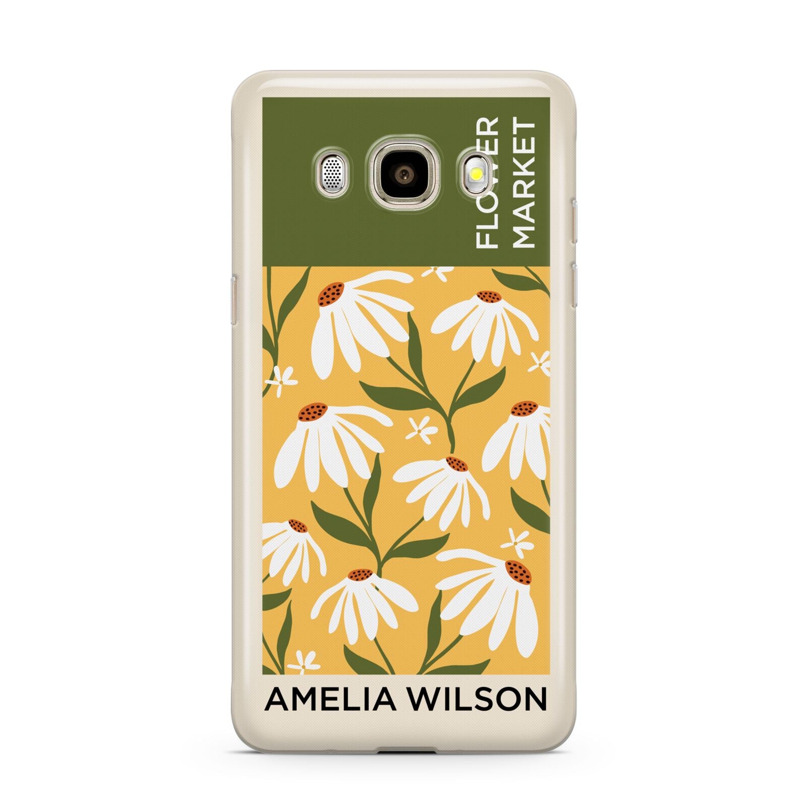 London Flower Market Samsung Galaxy J7 2016 Case on gold phone