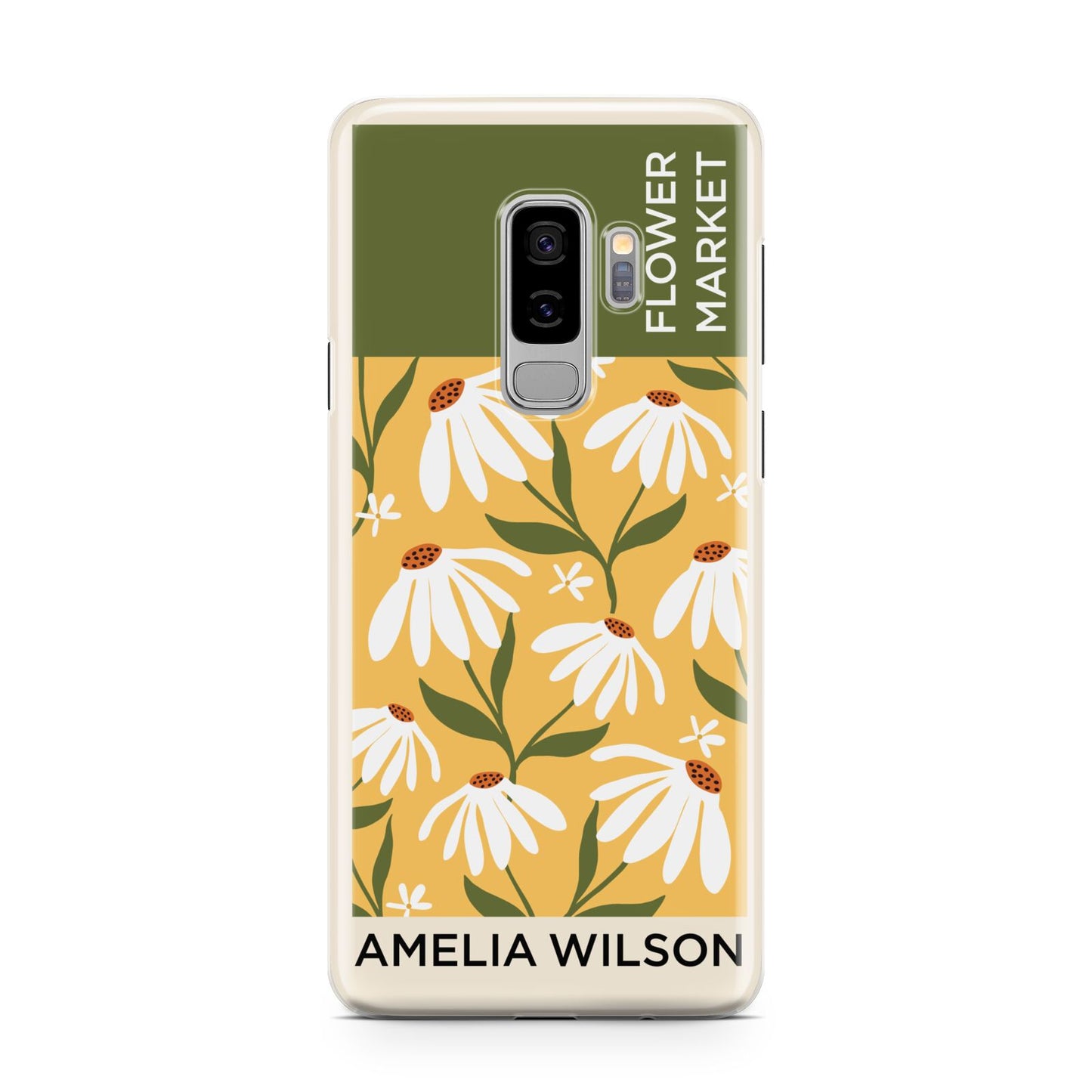 London Flower Market Samsung Galaxy S9 Plus Case on Silver phone