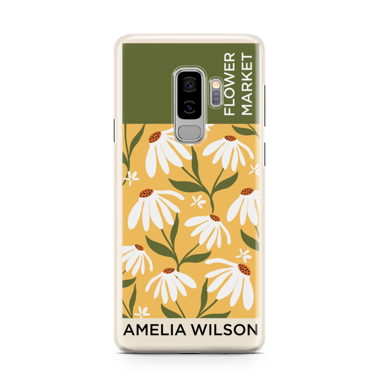 London Flower Market Samsung Galaxy S9 Plus Case on Silver phone
