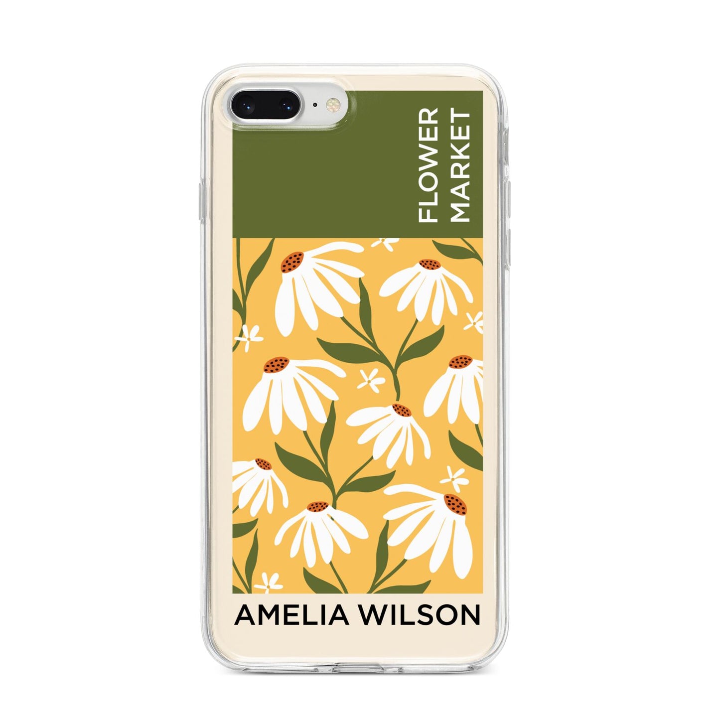 London Flower Market iPhone 8 Plus Bumper Case on Silver iPhone