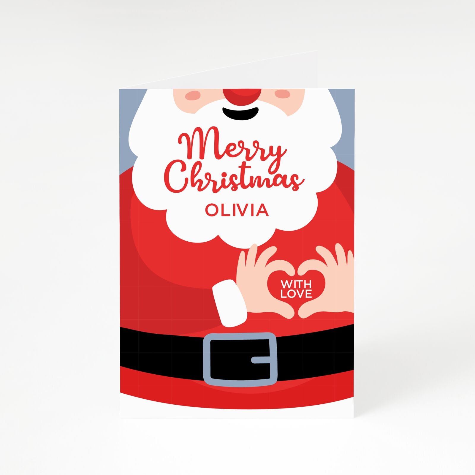 Love From Santa with Name A5 Greetings Card