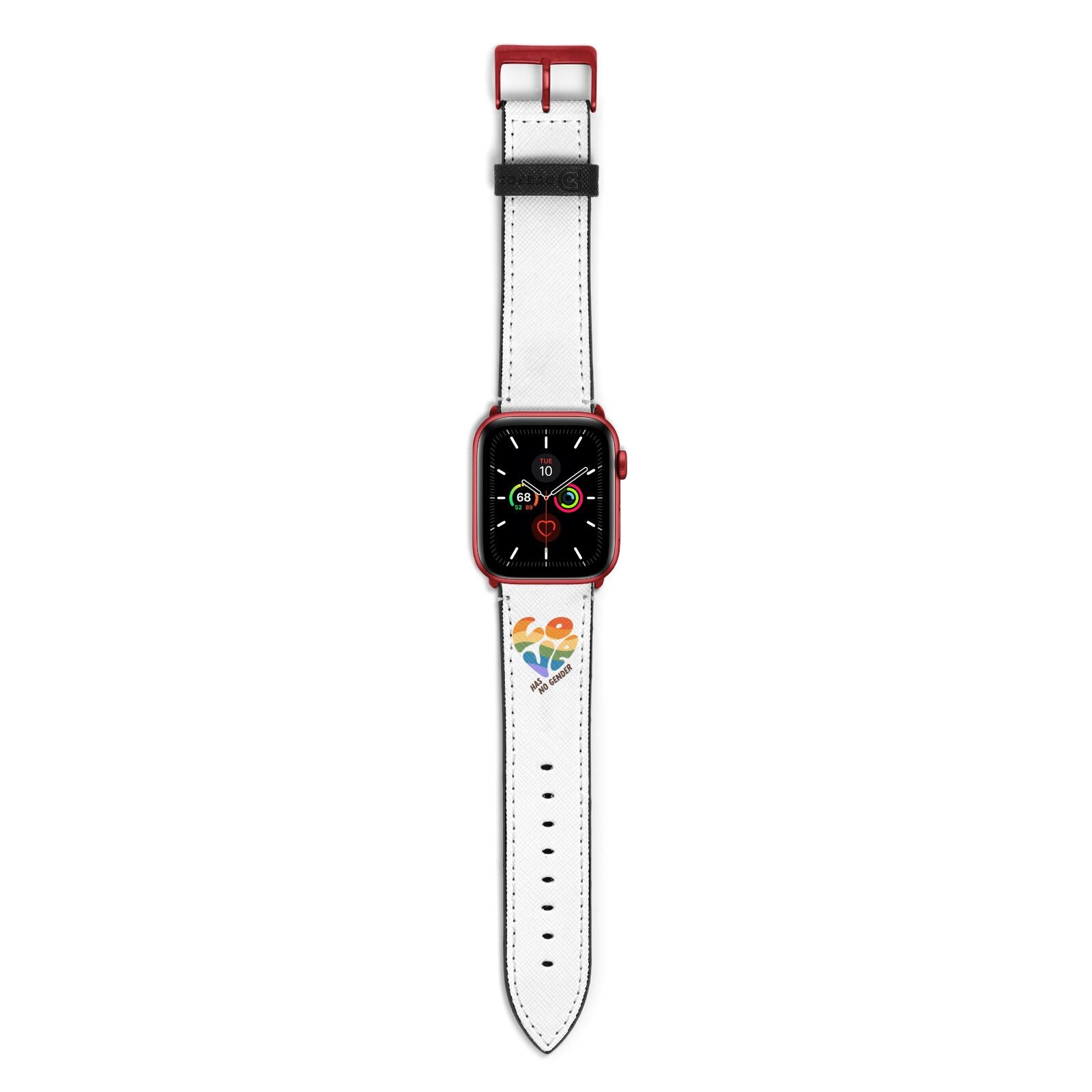 Love Has No Gender Apple Watch Strap with Red Hardware