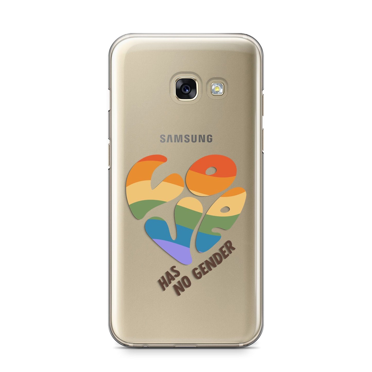 Love Has No Gender Samsung Galaxy A3 2017 Case on gold phone