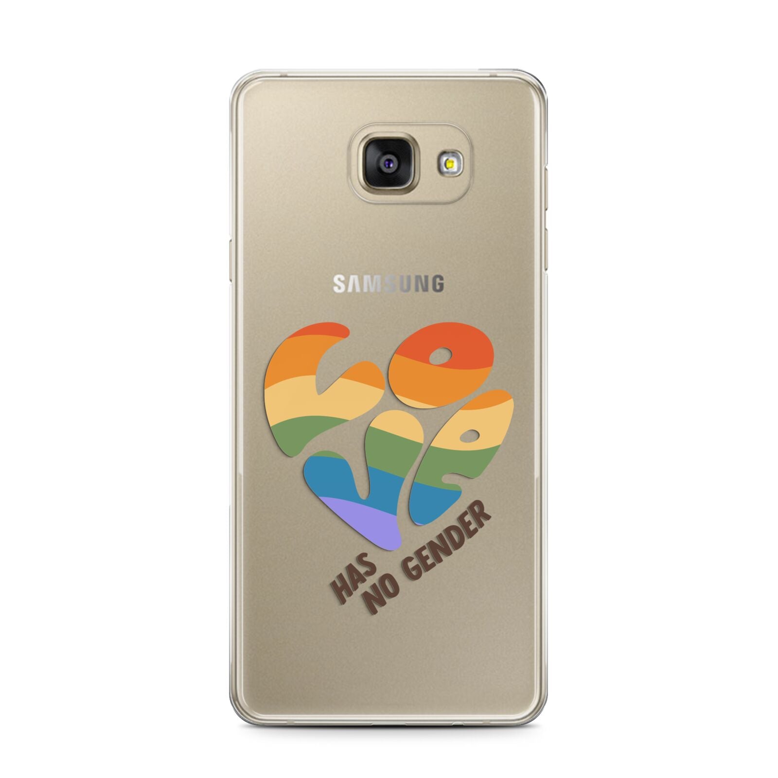 Love Has No Gender Samsung Galaxy A7 2016 Case on gold phone