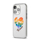 Love Has No Gender iPhone 14 Pro Clear Tough Case Silver Angled Image
