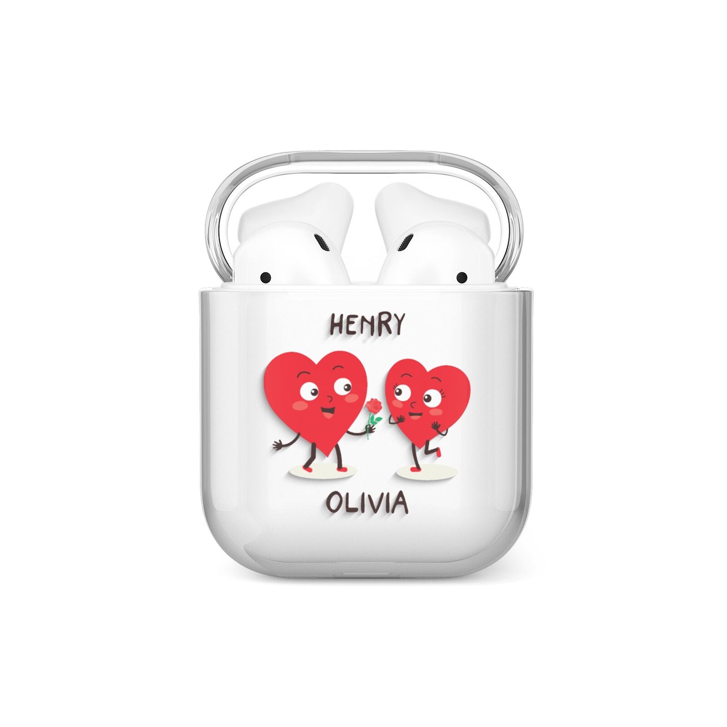 Love Heart Couples Custom AirPods Case