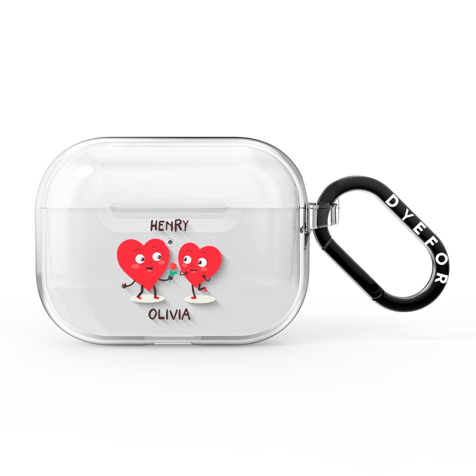 Love Heart Couples Custom AirPods Pro Clear Case