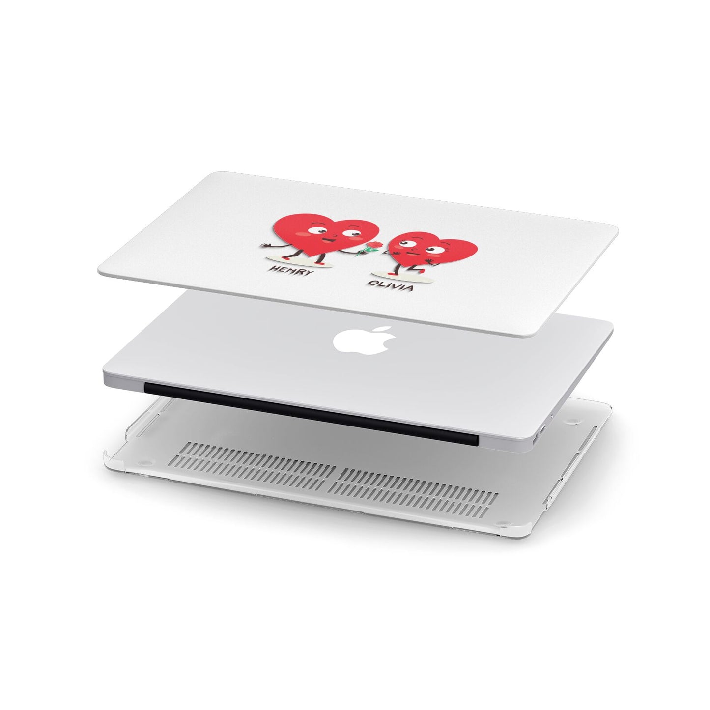 Love Heart Couples Custom Apple MacBook Case in Detail