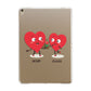Love Heart Couples Custom Apple iPad Gold Case