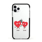 Love Heart Couples Custom Apple iPhone 11 Pro in Silver with Black Impact Case