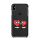 Love Heart Couples Custom Apple iPhone Xs Max Impact Case Black Edge on Black Phone