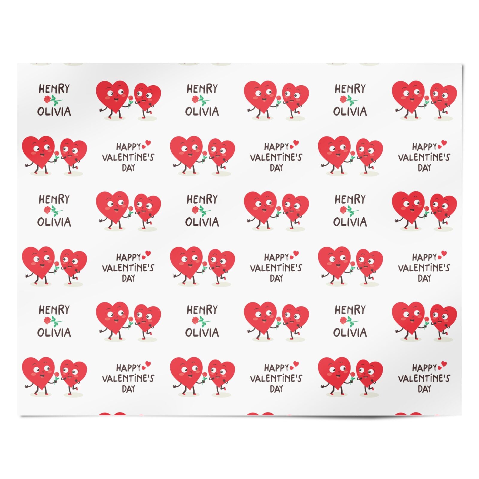 Love Heart Couples Custom Personalised Wrapping Paper Alternative