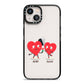 Love Heart Couples Custom iPhone 13 Black Impact Case on Silver phone